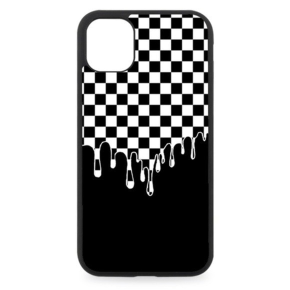 BLACK Checkered Drip Phone Case